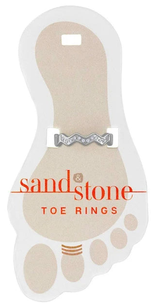 Sand And Stone Toe Rings - Sliver Tone