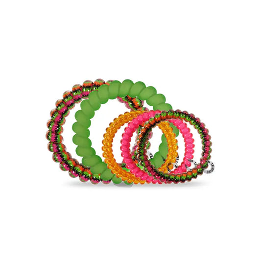 TT-M-071 Teleties Fright Night Mix Pack Hair Ties Green/Orange/Pink