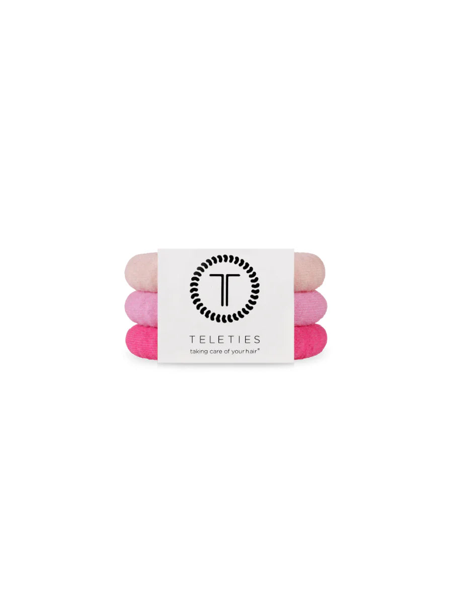 TT-SPX-S-004 TELETIES Small Nylon Hair Ties - Kiss & Tell