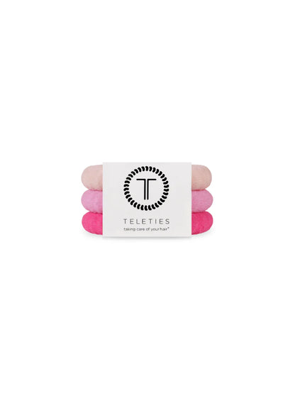 TT-SPX-S-004 TELETIES Small Nylon Hair Ties - Kiss & Tell