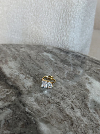 Chansuttpearls Christine Ring 18k Gold Plated Stainless Steel Adjustable Ring Water Resistant 0