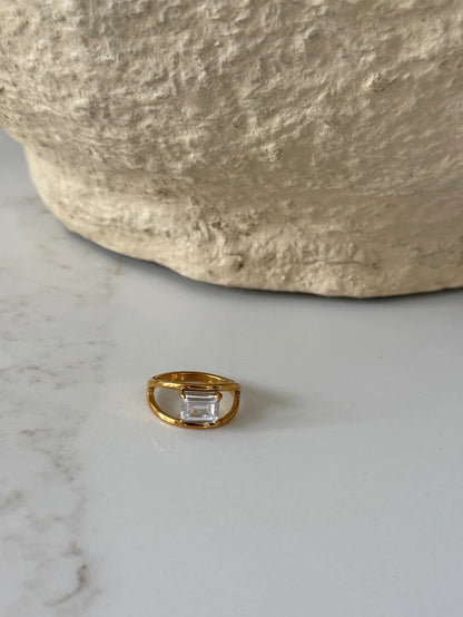 Chansuttpearls - The Hannah Ring Water Resistant 18K Gold Plated Stainless Steel 0