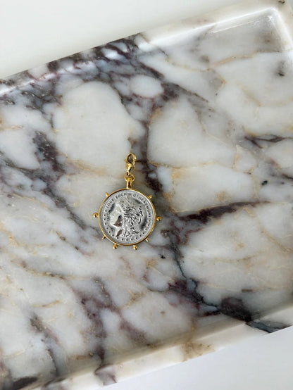 Chansuttpearls The Two Tone Coin Pendant 18k Gold Plated Stainless Steel Water Resistant 0