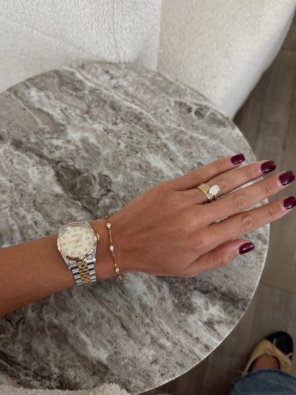 Chansuttpearls Jessie Bracelet 18k Gold Plated Stainless Steel Water Resistant 6-8" Long 0
