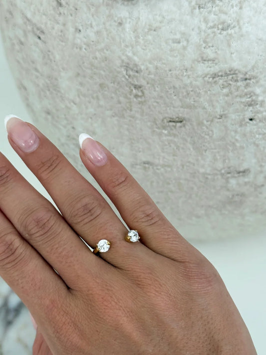 Chansuttpearls Valentina Ring Water Resistant Adjustable 18K Gold Plated Stainless Steel