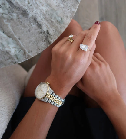 Chansuttpearls Christine Ring 18k Gold Plated Stainless Steel Adjustable Ring Water Resistant 0