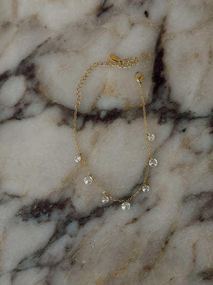Chansuttpearls Summer Bracelet/Anklet 18k Gold Plated Stainless Steel Water Resistant 6-9" Long 0