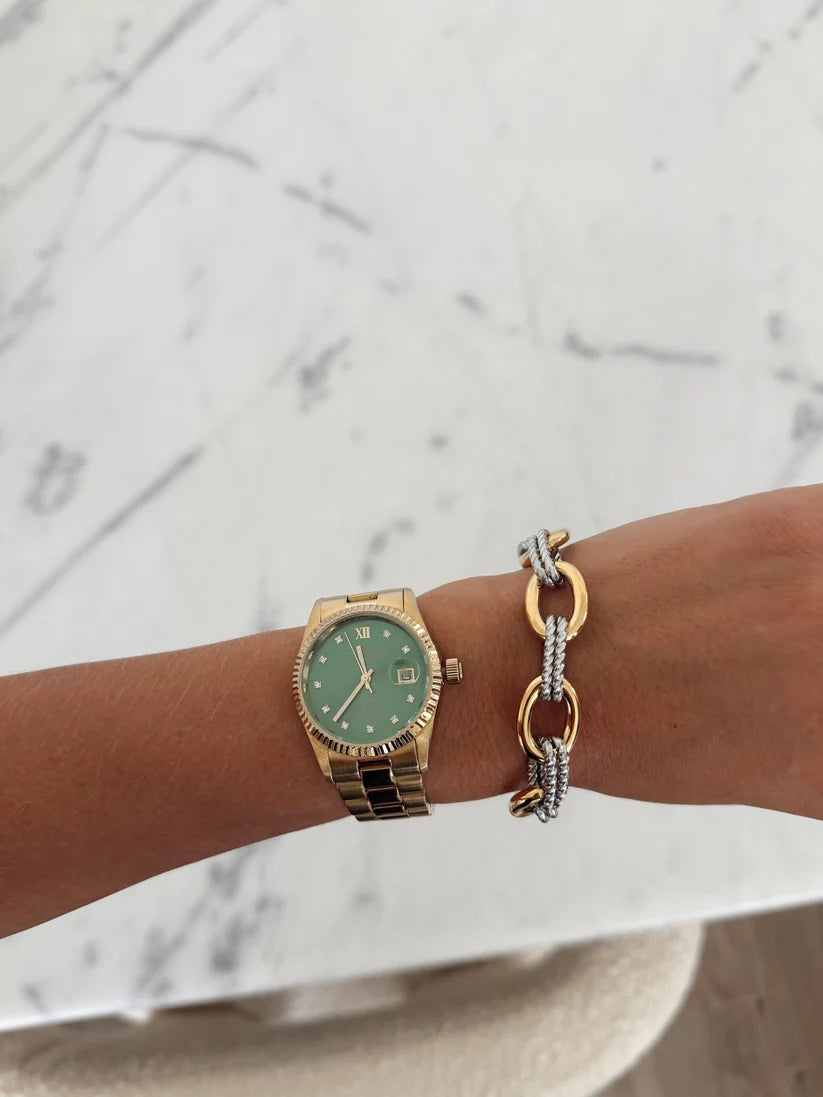 400023 Chansutt Pearls Margo Two Tone Bracelet 7-8 inches Waterproof 18k Plated Stainless Steel Water Resistant Lifetime Warranty 0
