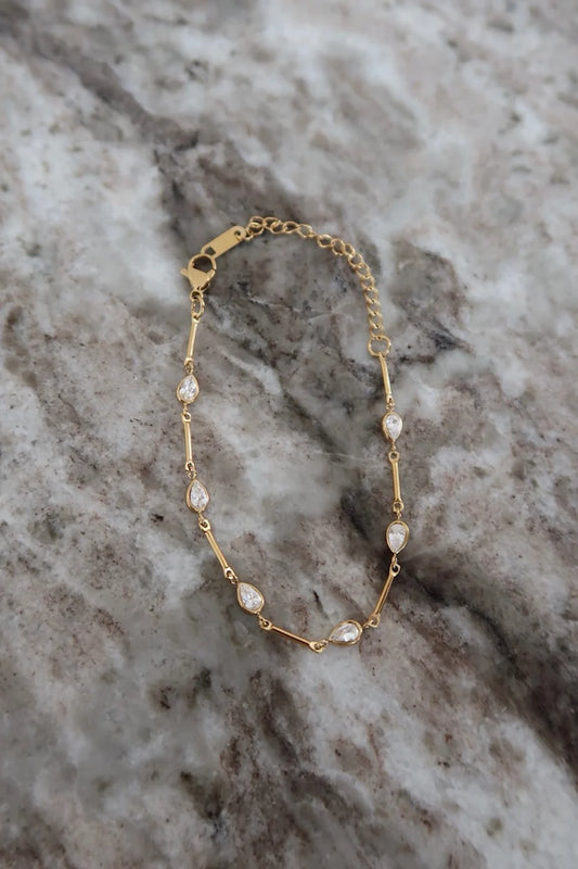 Chansuttpearls Jessie Bracelet 18k Gold Plated Stainless Steel Water Resistant 6-8" Long 0