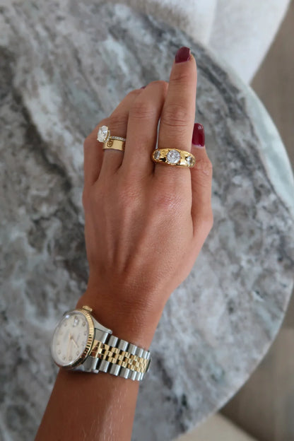 Chansuttpearls Shelby Ring 18k Gold Plated Stainless Steel Water Resistant 0