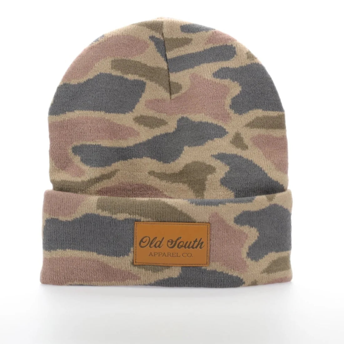 Old South Homegrown - Leather Patch Cuffed Beanie Thicket Camo 0