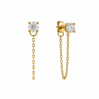 190 Ellie Vail Waterproof Gold-Plated Stainless-Steel Sloane Chain Stud Earring