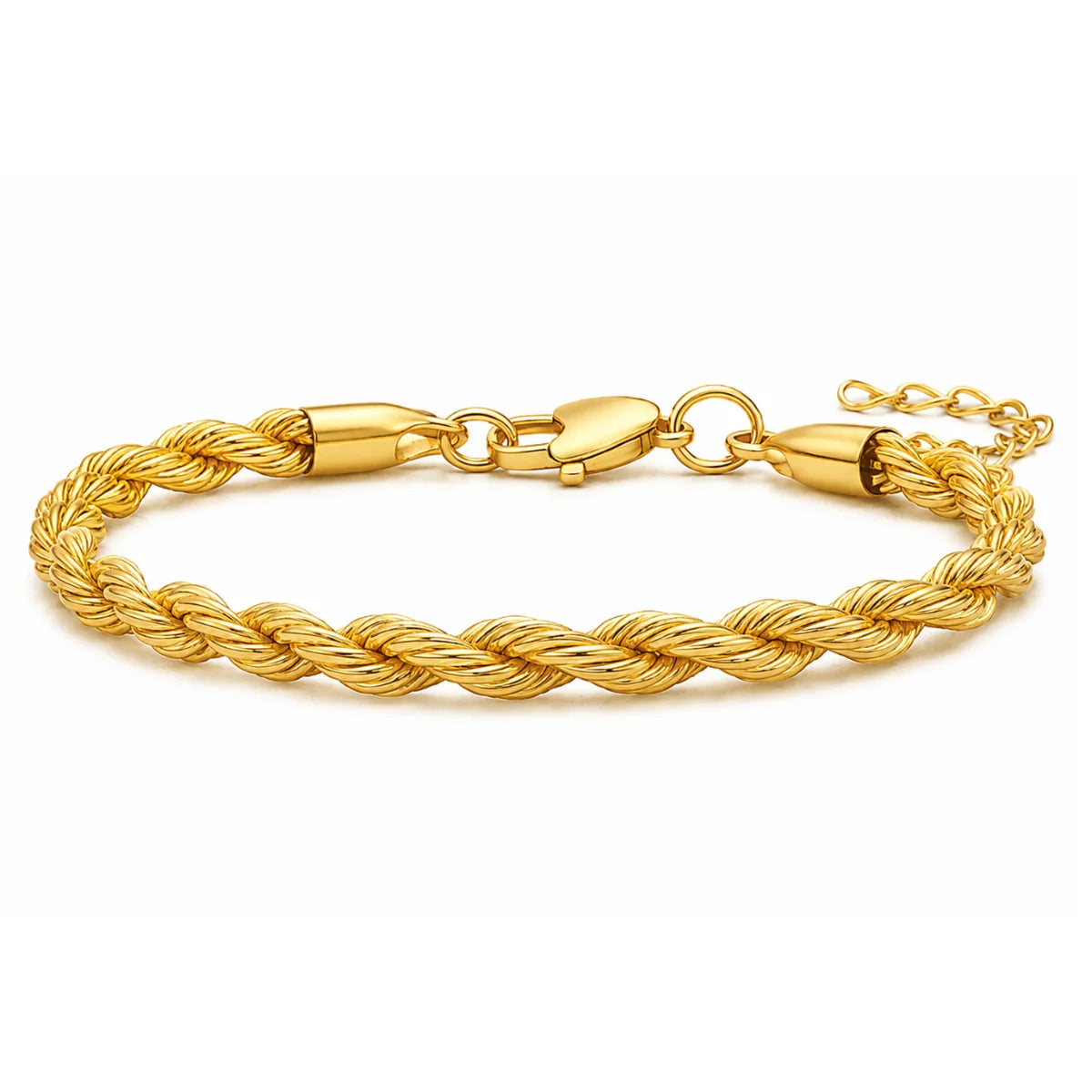 263 Ellie Vail Waterproof Gold-Plated Stainless-Steel Luka Rope Chain Bracelet