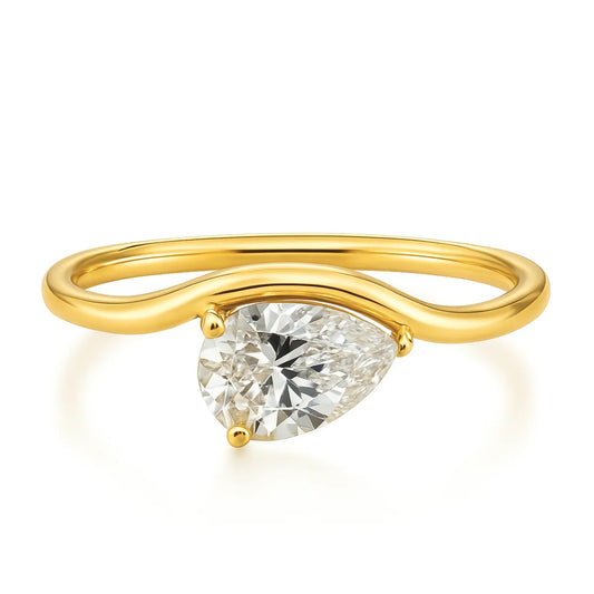 167 Ellie Vial Waterproof Gold-Plated Stainless-Steel Asha Ring