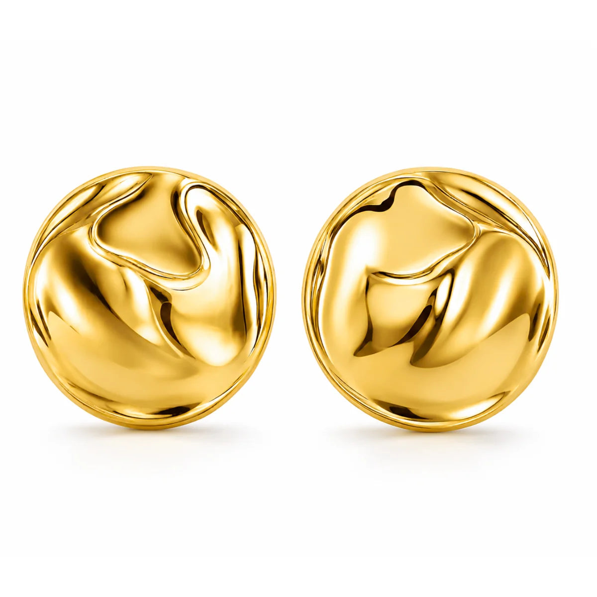37 Ellie Vail Waterproof Gold-Plated Stainless-Steel Callan Irregular Disc Earring