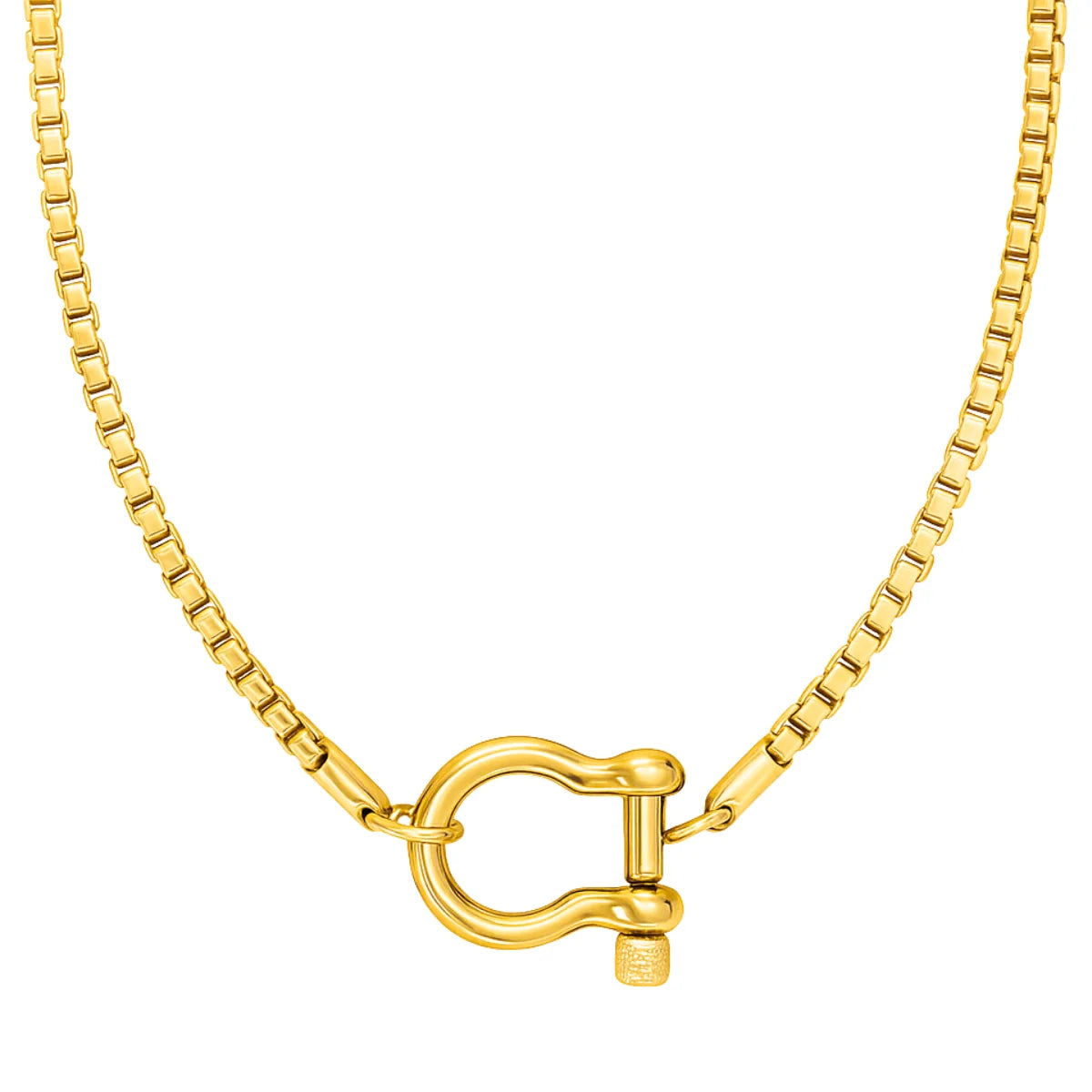 565 Ellie Vail Waterproof Gold-Plated Stainless-Steel Clarkson Shackle Necklace 0