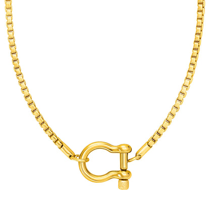 565 Ellie Vail Waterproof Gold-Plated Stainless-Steel Clarkson Shackle Necklace 0