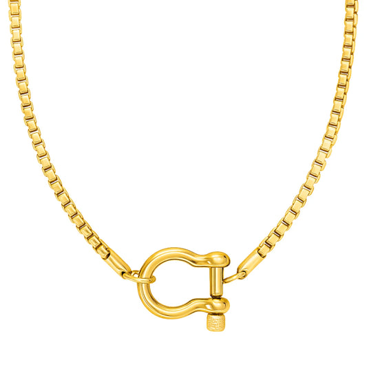 565 Ellie Vail Waterproof Gold-Plated Stainless-Steel Clarkson Shackle Necklace