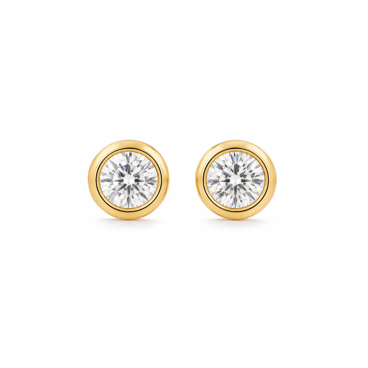 254 Ellie Vail Waterproof Gold-Plated Stainless-Steel Cateana Bezel Stud Earring