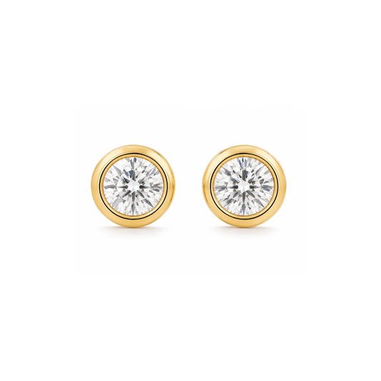 254 Ellie Vail Waterproof Gold-Plated Stainless-Steel Cateana Bezel Stud Earring