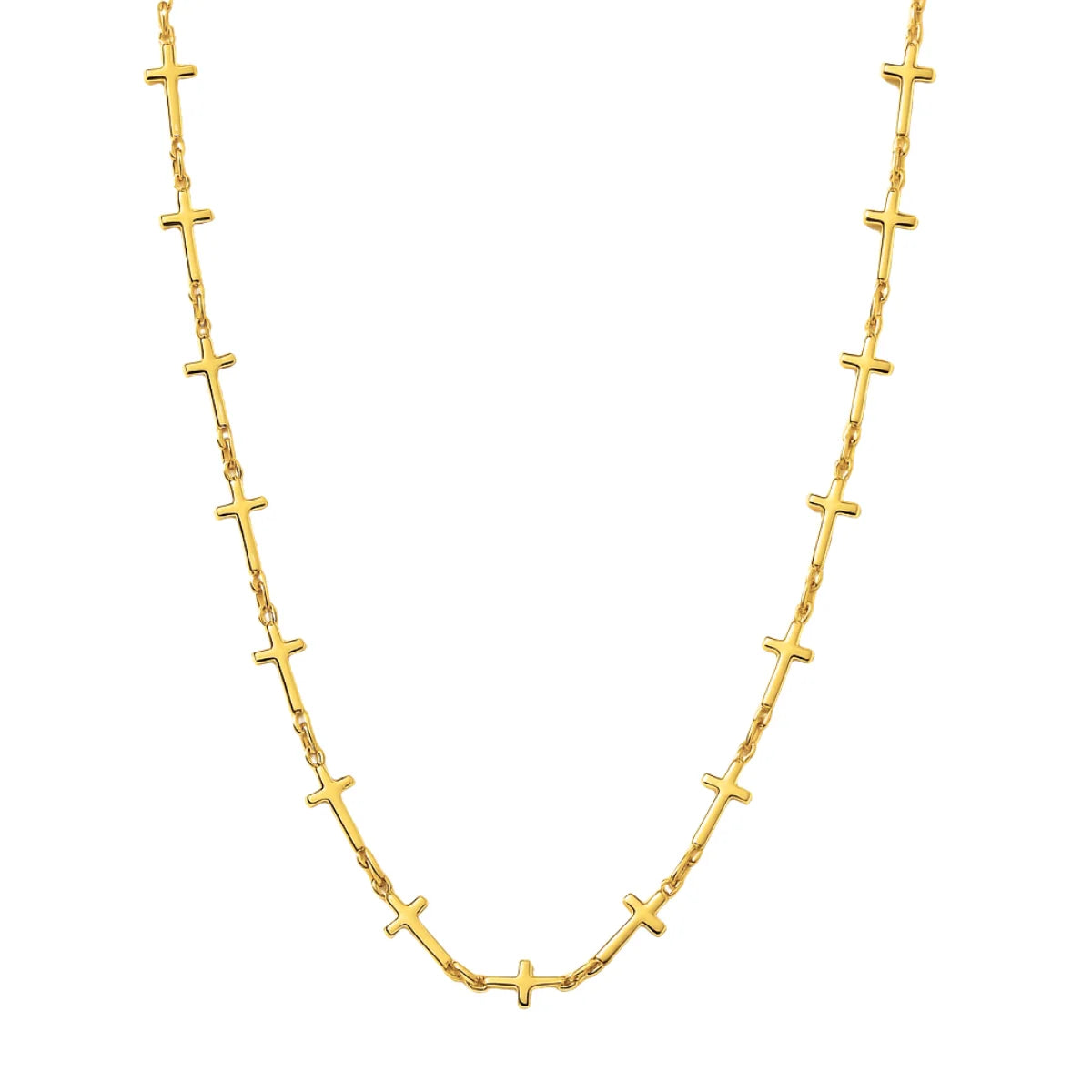 594 Ellie Vail Waterproof Gold-Plated Stainless-Steel Kennedy Cross Chain Necklace