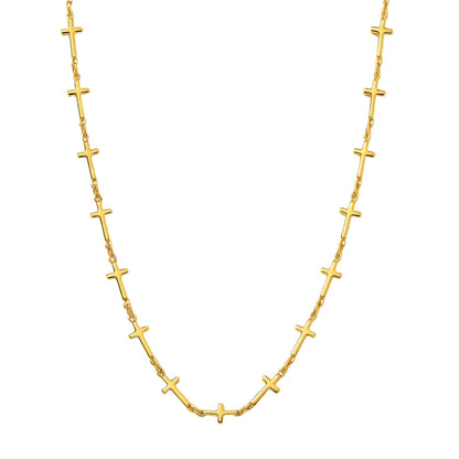 594 Ellie Vail Waterproof Gold-Plated Stainless-Steel Kennedy Cross Chain Necklace
