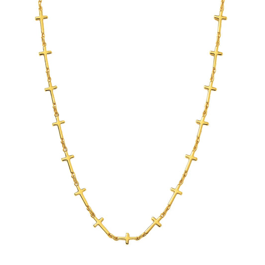 594 Ellie Vail Waterproof Gold-Plated Stainless-Steel Kennedy Cross Chain Necklace