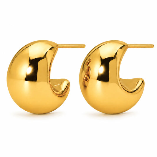 100 Ellie Vail Waterproof Gold-Plated Stainless-Steel Kane Dome Half Hoop Earrings