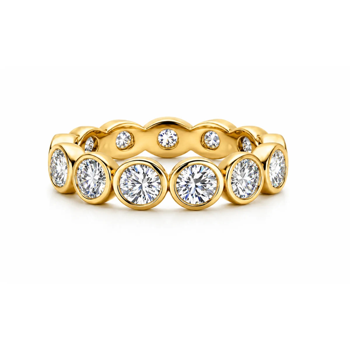 021 Ellie Vail Waterproof Gold-Plated Stainless-Steel Maude Bezel Eternity Ring