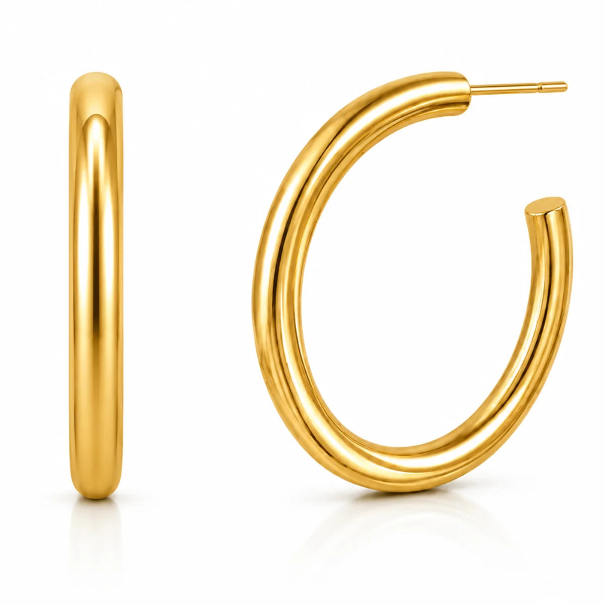 49 Ellie Vail Waterproof Gold-Plated Stainless-Steel Flora Large Hoop Earrings