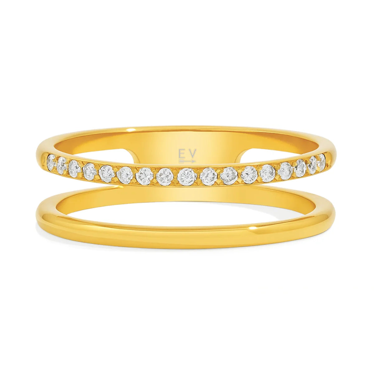 222 Ellie Vail Waterproof Gold-Plated Stainless-Steel Tarryn Double Ring
