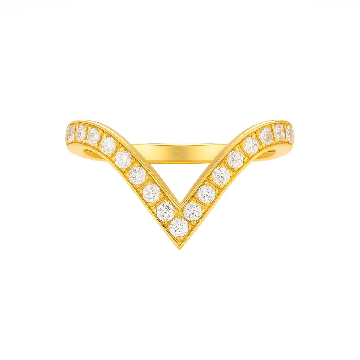 470 Ellie Vail Waterproof Gold-Plated Stainless-Steel Hadley Dainty Wishbone Ring