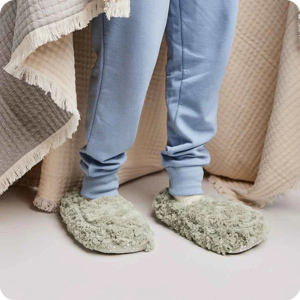FW-SLI-CSG-V2 Warmies Curly Sage Green Slippers