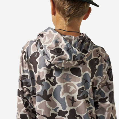 Y-PH-MMAYC Burlebo Youth Performance Hoodie Mallard Mayhem Camo 0