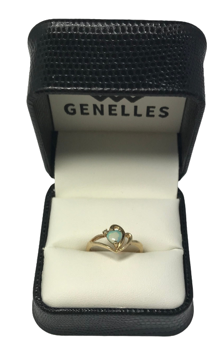 U 46056 10K Yellow Gold Heart Shaped White Stone Ring