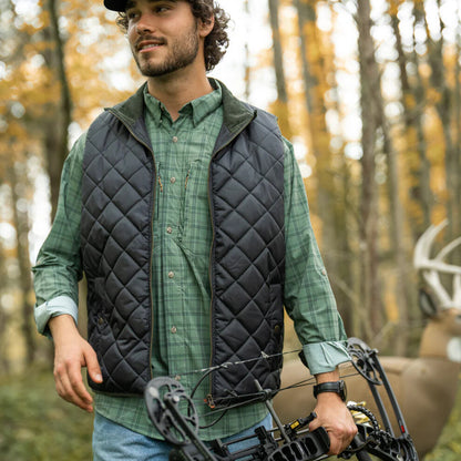 Local Boy Brick Quilted Vest - Charcoal