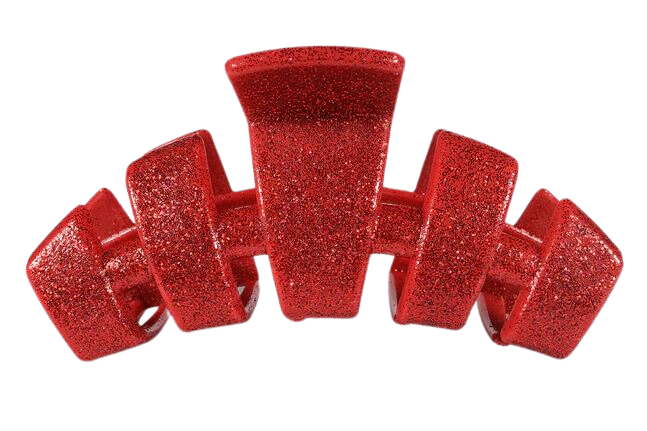 Teleties Classic Red Glitter Tiny Hair Clip