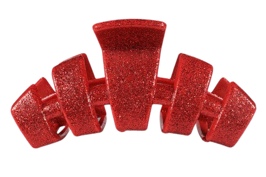 Teleties Classic Red Glitter Tiny Hair Clip