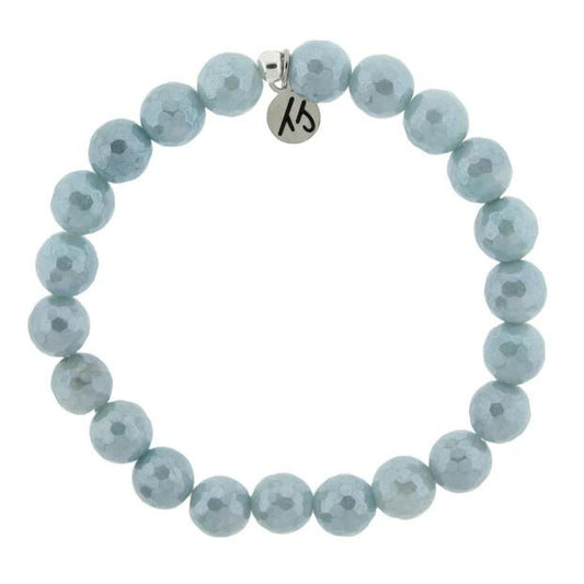 Positivity Beaded Bracelet with Blue Quartzite Gemstones