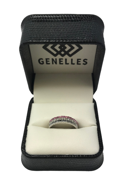 XL-1000-PTOUR 10K White Gold .60CTW Pink Tourmaline/Diamond Band