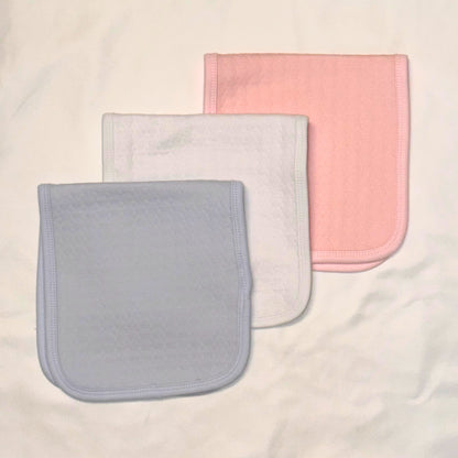 Baby Burp Cloth Slim Pearl Diamond Quilted Pink, Blue, White