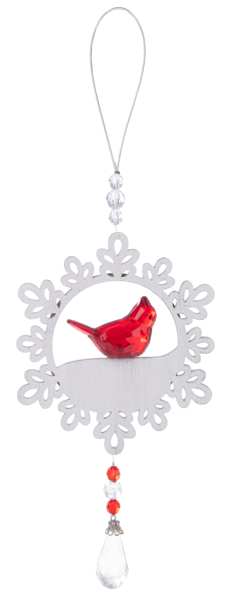 ACRYX-282 Ganz Rustic Snowflake Cardinal 8.5" 0
