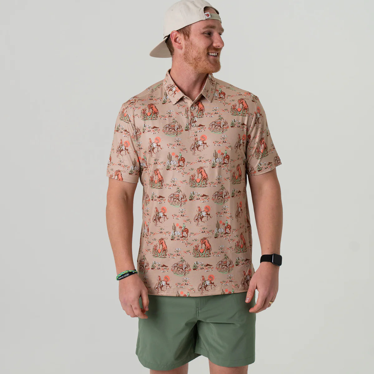 Burlebo Performance Polo - Cowboy Up Khaki
