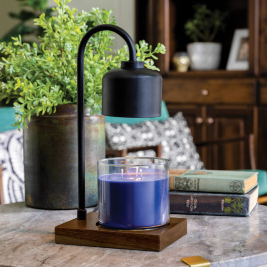 ALBLW Candle Warmers Arched Candle Warmer Lamp Black & Wood 0