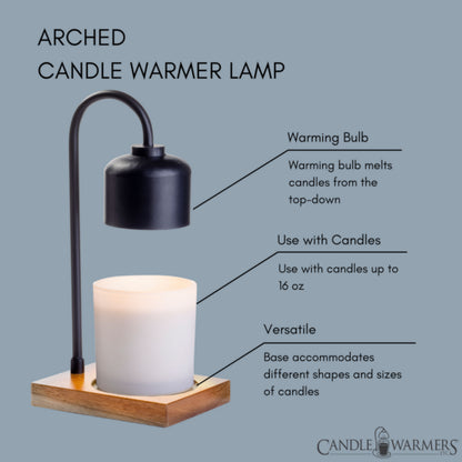 ALBLW Candle Warmers Arched Candle Warmer Lamp Black & Wood 0