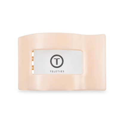 TT-FCM03-228 Almond Beige Medium Flat Rectangle Hair Clip