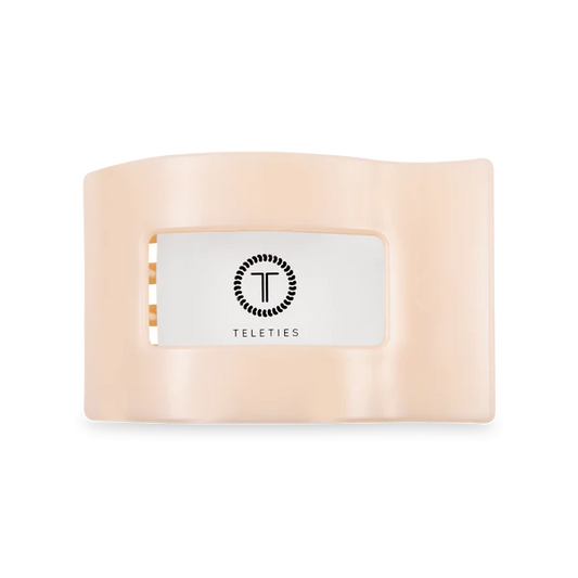 TT-FCM03-228 Almond Beige Medium Flat Rectangle Hair Clip