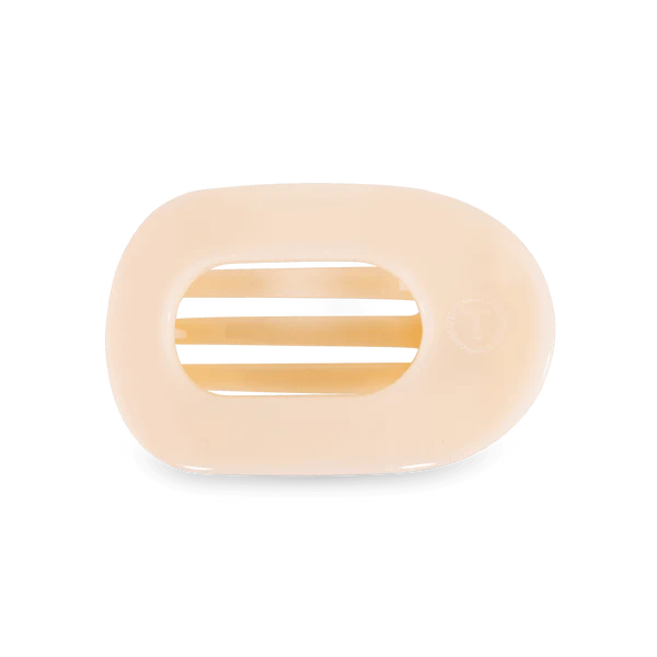 TT-FCM01-003 Teleties Almond Beige Medium Flat Round Hair Clip