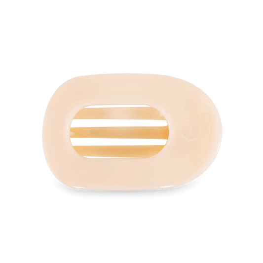 TT-FCM01-003 Teleties Almond Beige Medium Flat Round Hair Clip