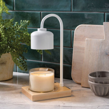 ALWHW Candle Warmers Arched Candle Warmer Lamp White & Wood 0